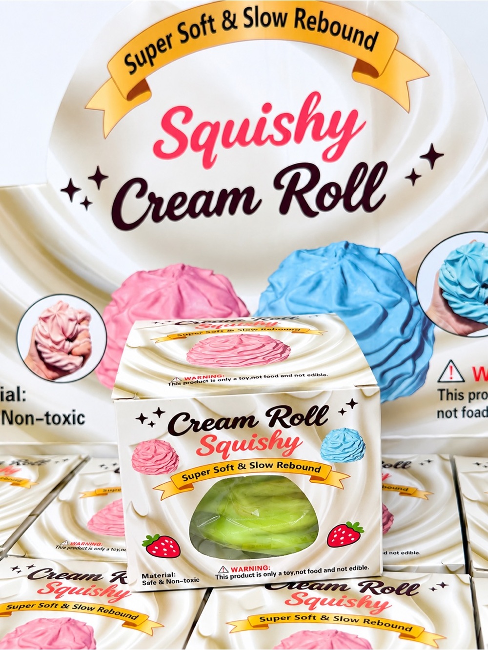 New Vaseline Cream Roll Squishy Squeeze Toy Green Tea